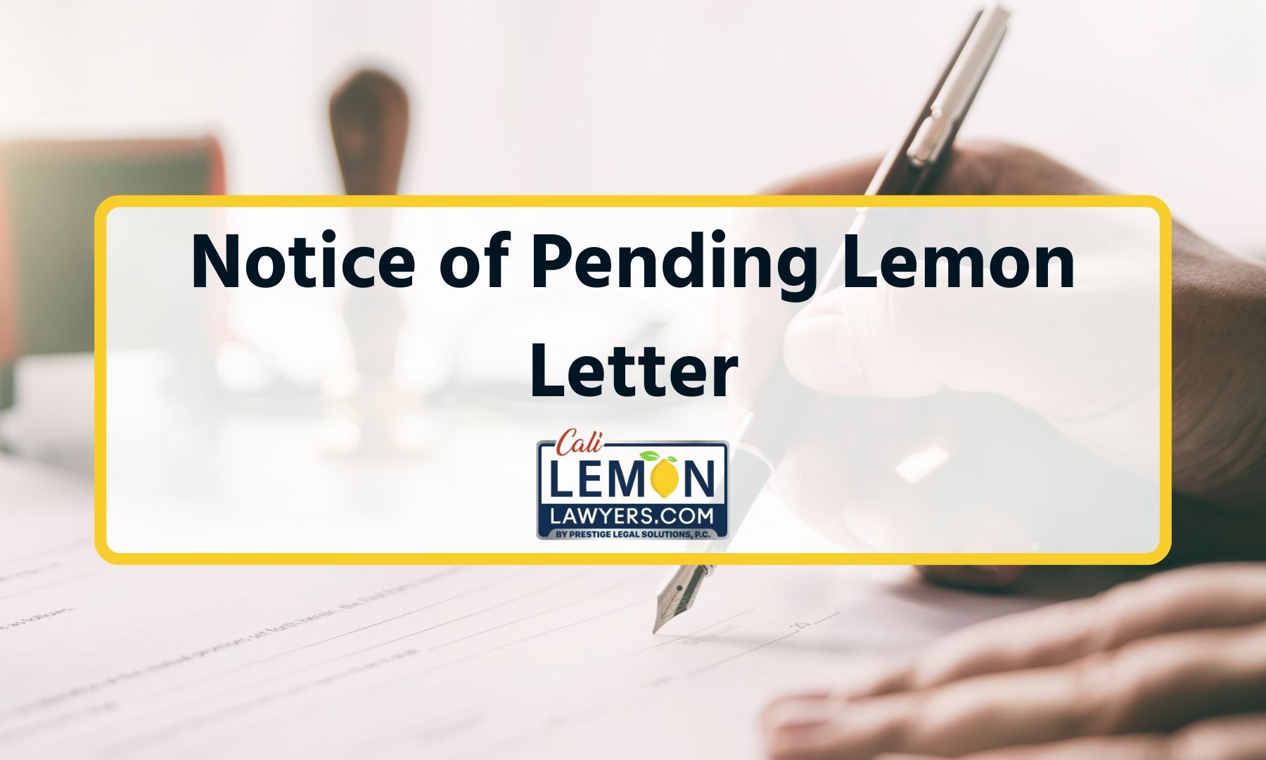Notice of Pending Lemon Letter
